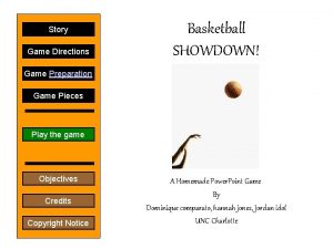 Story Game Directions Basketball SHOWDOWN Game Preparation Game