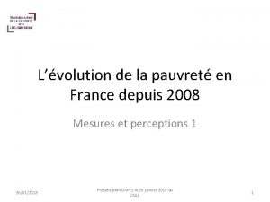 Lvolution de la pauvret en France depuis 2008