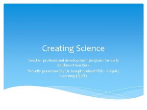 Creating Science Teacher professional development program for early