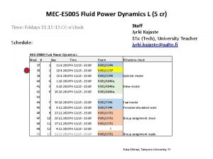 MECE 5005 Fluid Power Dynamics L 5 cr