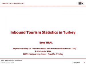 TURKISH STATISTICAL INSTITUTE Regional Workshop On Tourism Statistics