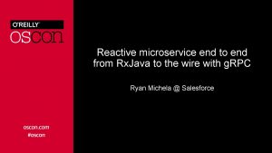 Reactive microservice end to end from Rx Java