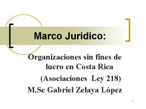 Marco Jurdico Organizaciones sin fines de lucro en