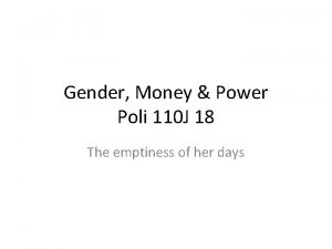 Gender Money Power Poli 110 J 18 The