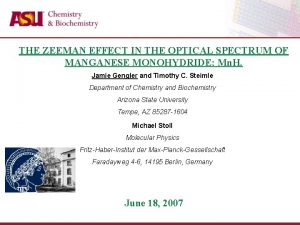 THE ZEEMAN EFFECT IN THE OPTICAL SPECTRUM OF