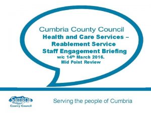 Health and Care Services Reablement Service Staff Engagement