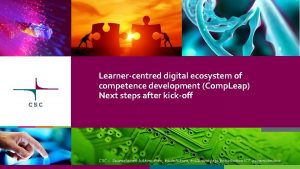Learnercentred digital ecosystem of competence development Comp Leap