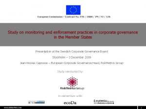 European Commission Contract No ETD 2008 IM F