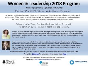 Women in Leadership 2018 Program Inspiring women to