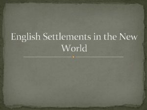 English Settlements in the New World Background England