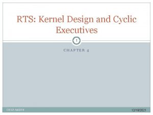 RTS Kernel Design and Cyclic Executives 1 CHAPTER