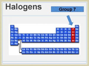 Halogens Group 7 Elements in the Halogen Group