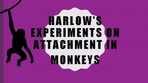 HARLOWS EXPERIMENTS ON ATTACHMENT IN MONKEYS LEARNING INTENTION