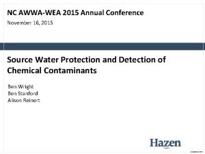 NC AWWAWEA 2015 Annual Conference November 16 2015