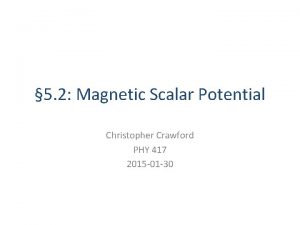 5 2 Magnetic Scalar Potential Christopher Crawford PHY