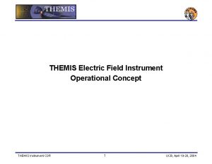 THEMIS Electric Field Instrument Operational Concept THEMIS Instrument