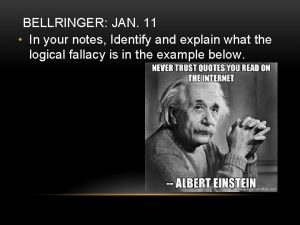 BELLRINGER JAN 11 In your notes Identify and