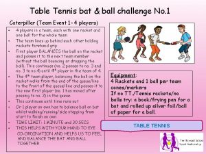 Table Tennis bat ball challenge No 1 Caterpillar