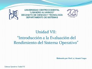 UNIVERSIDAD CENTROCCIDENTAL LISANDRO ALVARADO DECANATO DE CIENCIAS Y