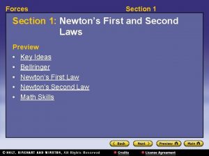 Forces Section 1 Newtons First and Second Laws