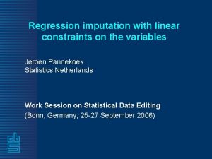Regression imputation with linear constraints on the variables