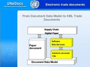 Electronic trade documents From Document Data Model to