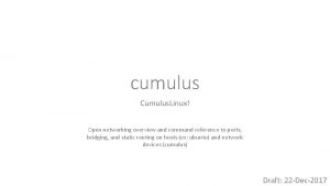 cumulus Cumulus Linux Open networking overview and command