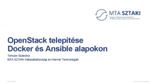 Open Stack teleptse Docker s Ansible alapokon Tenczer