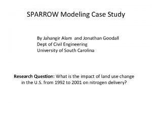 SPARROW Modeling Case Study By Jahangir Alam and