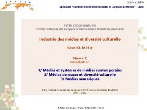 Licence LMFA Spcialit Communication Interculturelle et Langues du