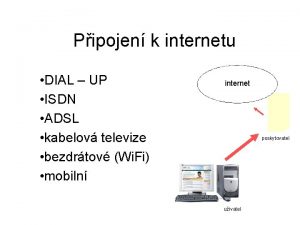 Pipojen k internetu DIAL UP ISDN ADSL kabelov