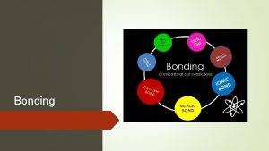 Bonding Bonding Compounds can be divided into two