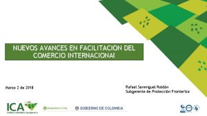 NUEVOS AVANCES EN FACILITACION DEL COMERCIO INTERNACIONAl Marzo