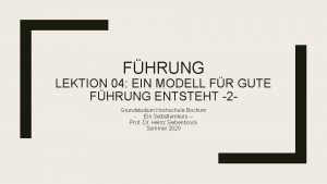 FHRUNG LEKTION 04 EIN MODELL FR GUTE FHRUNG