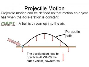 Projectile Motion Projectile motion can be defined as