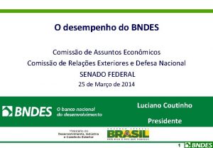 O desempenho do BNDES Comisso de Assuntos Econmicos