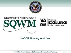 Surgery Quality and Workflow Manager VASQIP Nursing Workflow