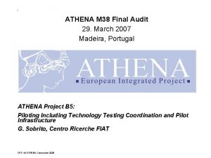 ATHENA M 38 Final Audit 29 March 2007