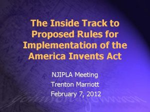 The Inside Track to Proposed Rules for Implementation