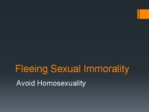 Fleeing Sexual Immorality Avoid Homosexuality Gods Saints Set