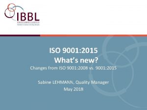 ISO 9001 2015 Whats new Changes from ISO