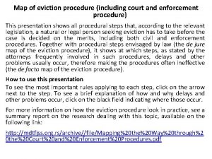 Map of eviction procedure including court and enforcement