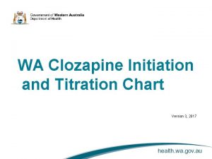 WA Clozapine Initiation and Titration Chart Version 3