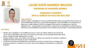 LAURA SOFA RAMIREZ WILCHES PROGRAMA DE INGENIERA QUMICA