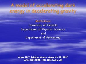 A model of accelerating dark energy in decelerating