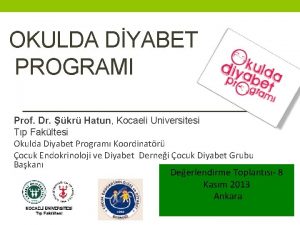 OKULDA DYABET PROGRAMI Prof Dr kr Hatun Kocaeli
