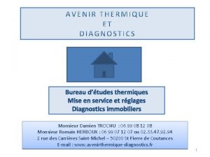 Bureau dtudes thermiques Mise en service et rglages