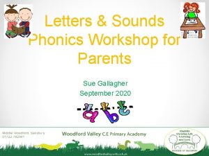 Letters Sounds Phonics Workshop for Parents Sue Gallagher