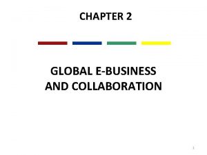 CHAPTER 2 GLOBAL EBUSINESS AND COLLABORATION 1 Our