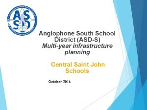 Anglophone South School District ASDS Multiyear infrastructure planning